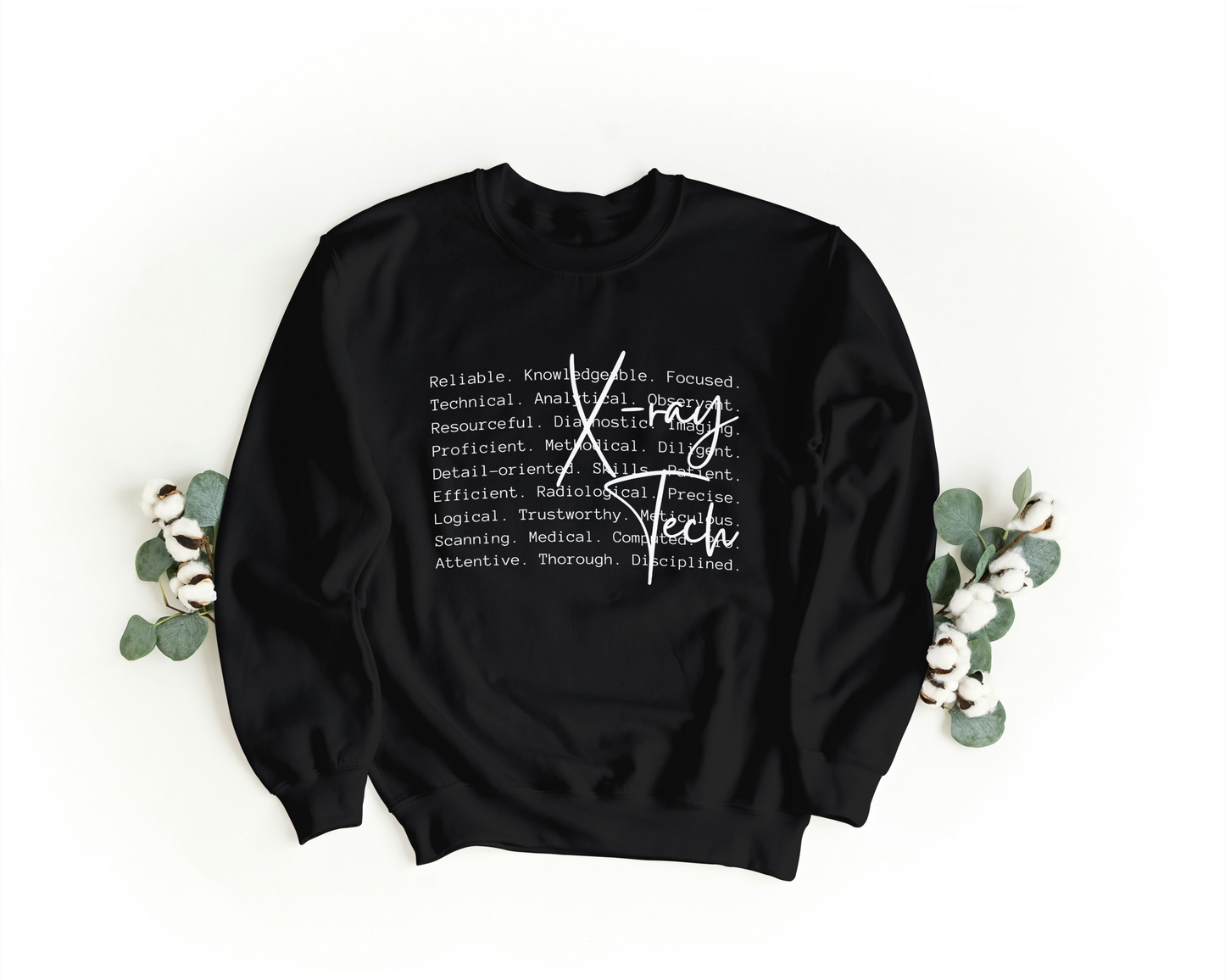 X-ray Tech words white