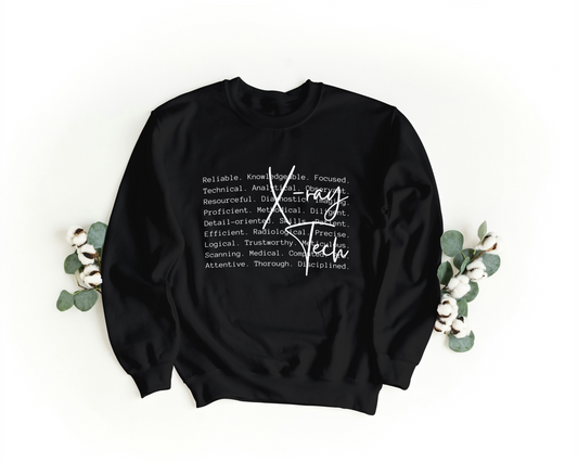 X-ray Tech words white